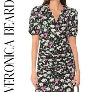 VERONICA BEARD
Janis Ruched Floral-Print Dress